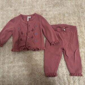 Janie and Jack Baby Butterfly Cardigan and Pants Set, Size 6-12 months